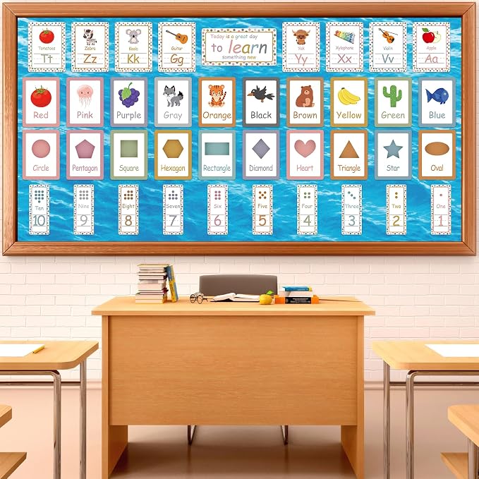 Qyeahkj Ocean Waves Bulletin Board Paper Roll Sea Bulletin Board Background