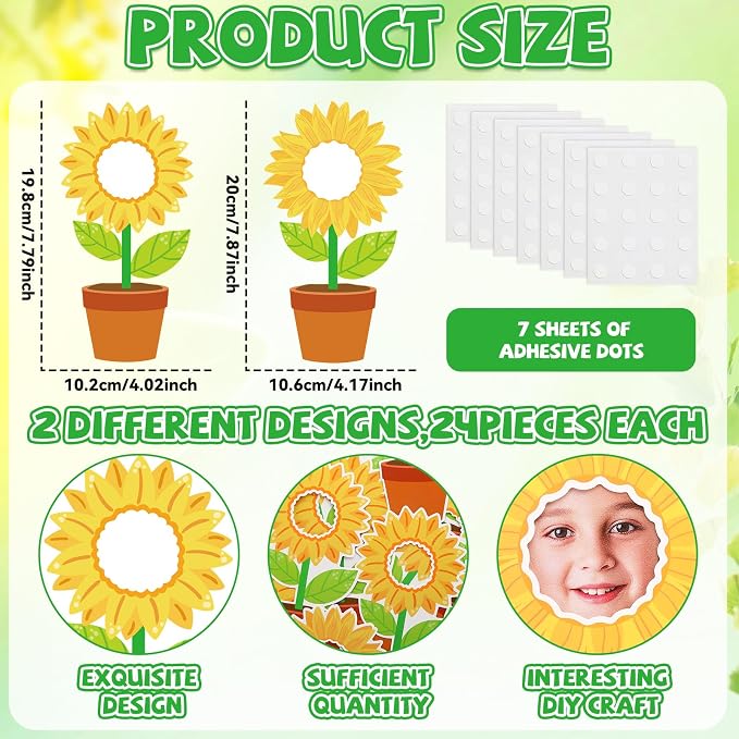 48 Set Sunflower Cutouts with Photo Space