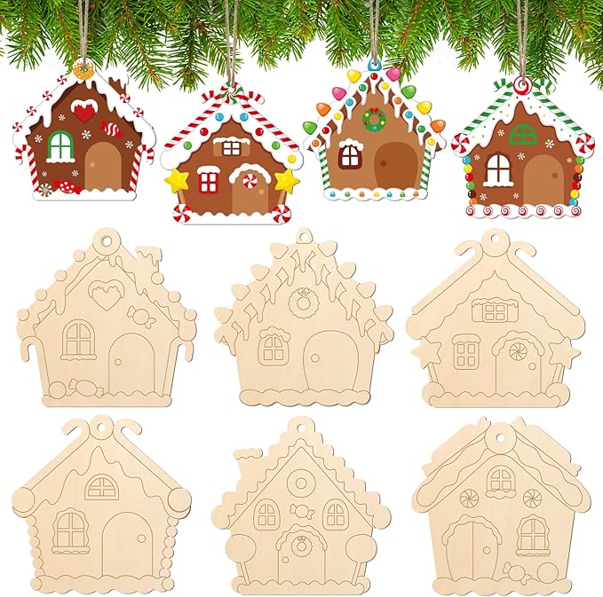 COCHIE Wooden Christmas Ornaments to Paint