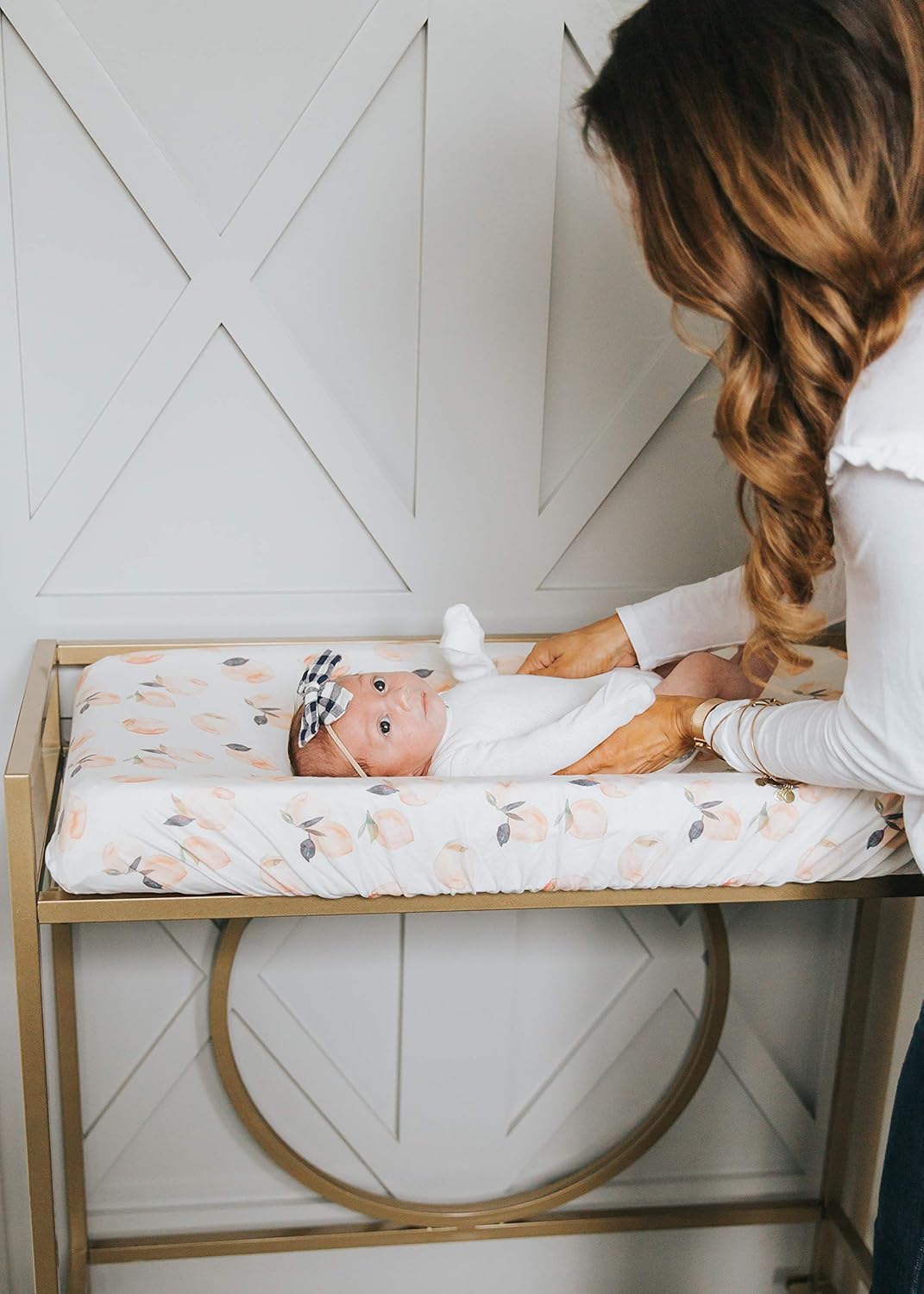 Copper Pearl Premium Knit Changing Pad Cover Soft, Stylish, and Universal Fit for All Standard Diaper Changing Pads, Trendy Design Changing Pad Covers, Caroline
