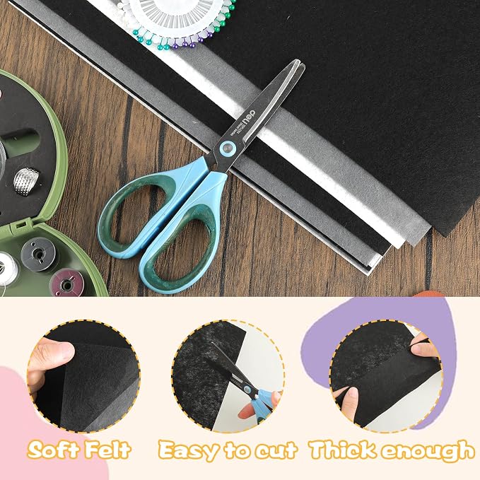 Felt Sheets for Crafts 9PCS 11.8 * 7.9in Wool Stiff Felt Sheets Soft Fabric