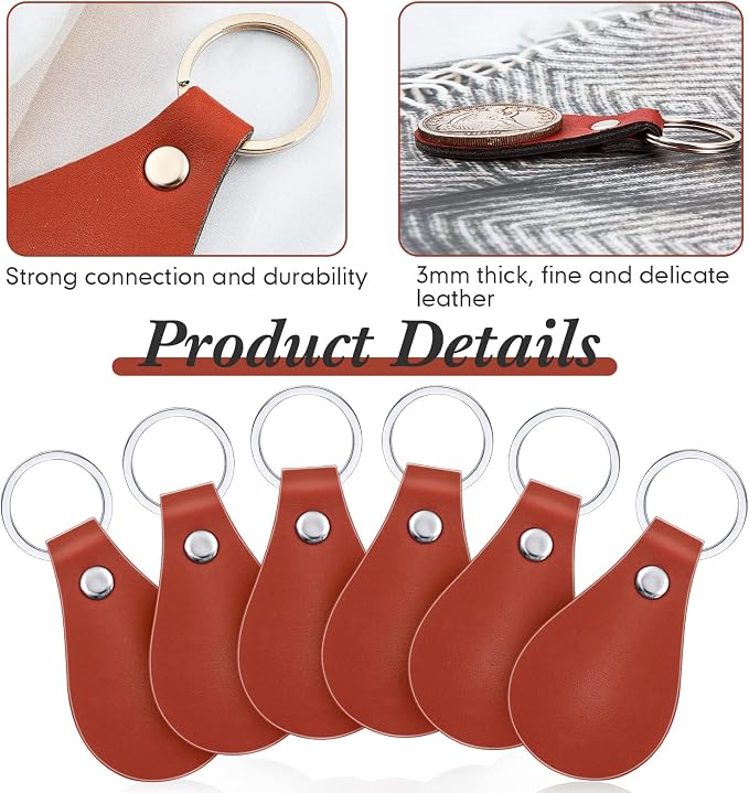 Taiyin 30 Pcs Leather Key Fob Kit
