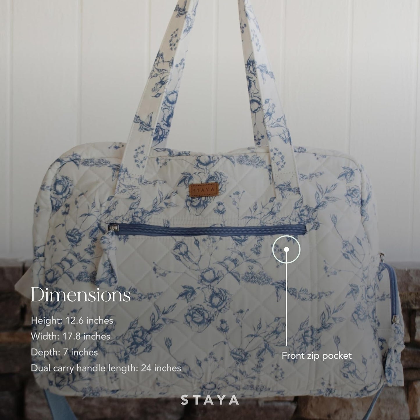 Staya Quilted Duffle Bag - Perfect Travel Companion, Quilted Weekender Bags for Women, (Coastal Grandma)