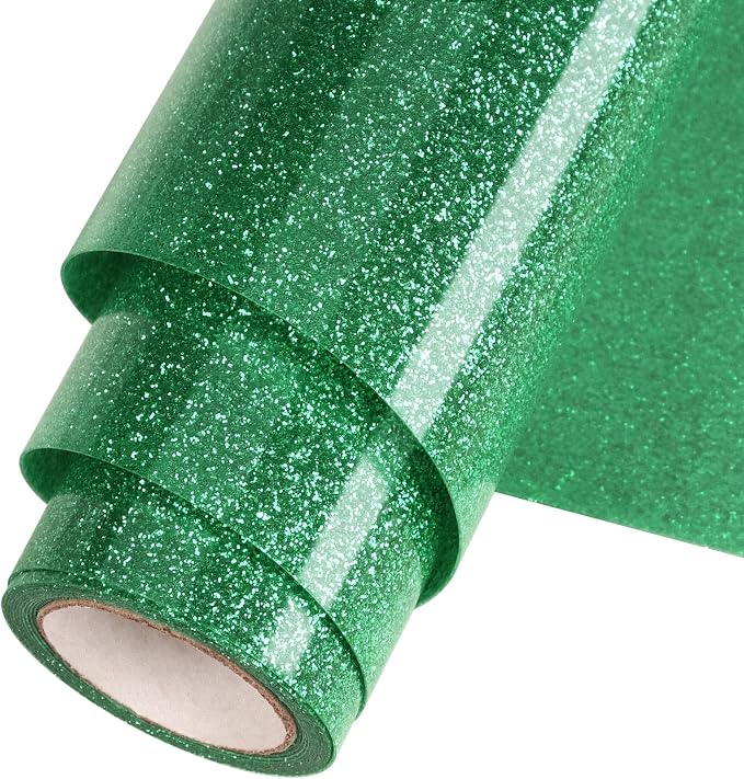 Green Glitter HTV Heat Transfer Vinyl Roll 12inch x 5 ft