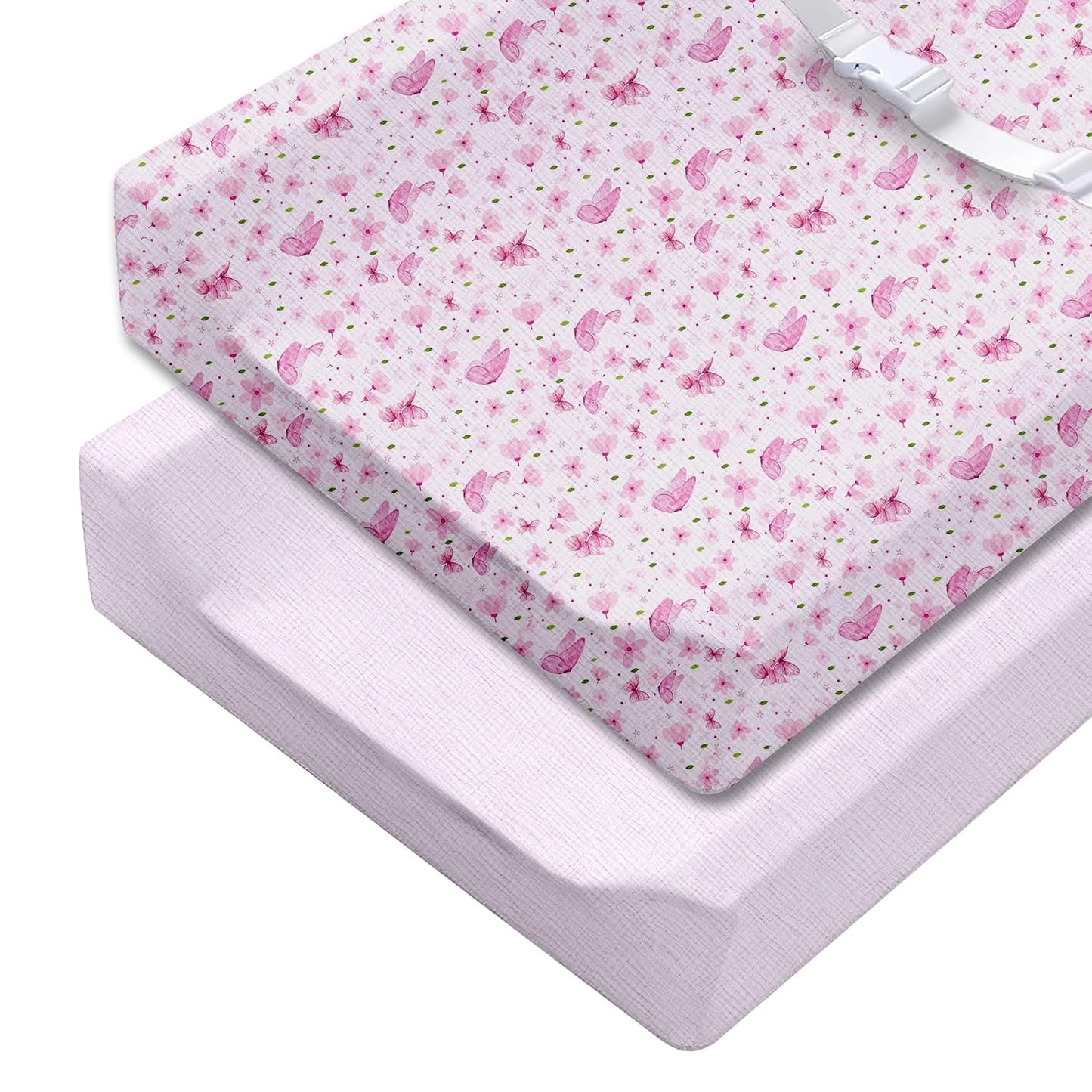 100% Muslin Changing Pad Cover Ultra Soft, Breathable, Secure Fit, Fade-Resistant Prints for Boys and Girls (Pack 2)