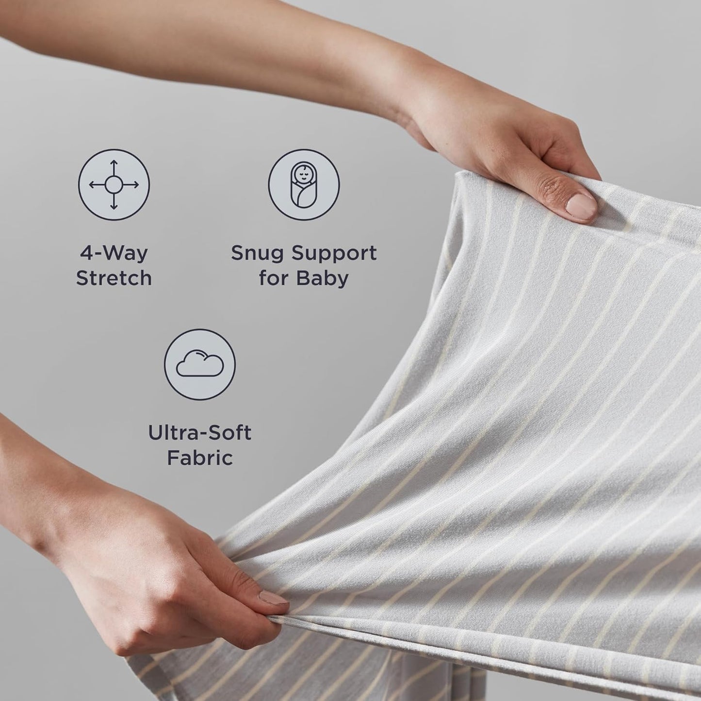 Ergobaby Sustainable Knit Aura Baby Carrier Wrap for Newborn to Toddler (8-25 lbs) - Comfortable, Ergonomic, & Ultra-Soft Newborn Wrap Carrier - One Size Fits Most - Rayon, Soft Black