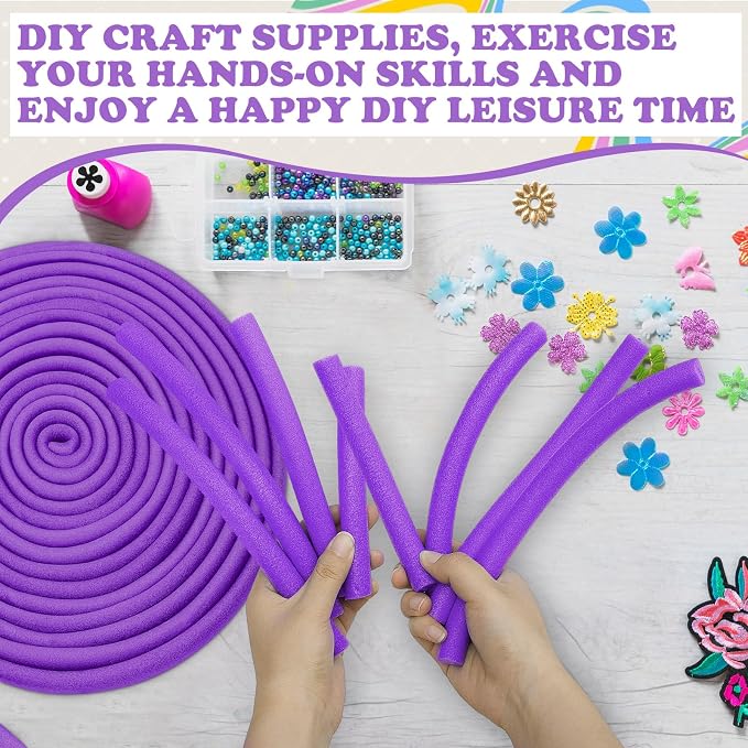 Frienda 5/8 Inch x 40 Ft Light Purple Foam Noodles