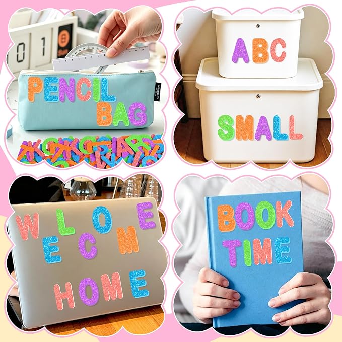 2 Inch Large Foam Letter Stickers Glitter Big Font