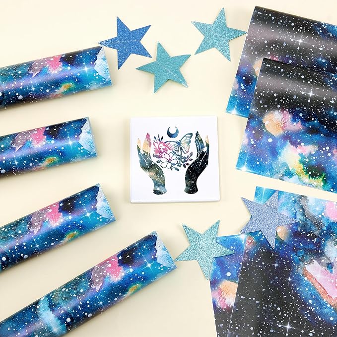 Tintnut Galaxy Permanent Vinyl 8 Sheets 12x10in Permanent Adhesive Vinyl |