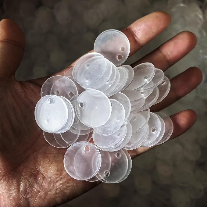 100pcs with Holes 1inch Blank Mini Acrylic Round Sheets | 2mm Thick,