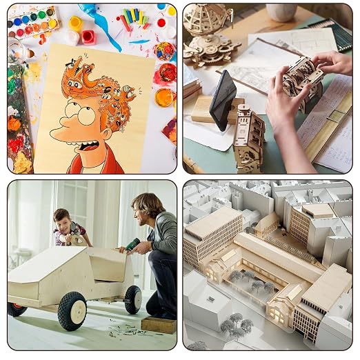 8 Pack Basswood Sheets for Crafts