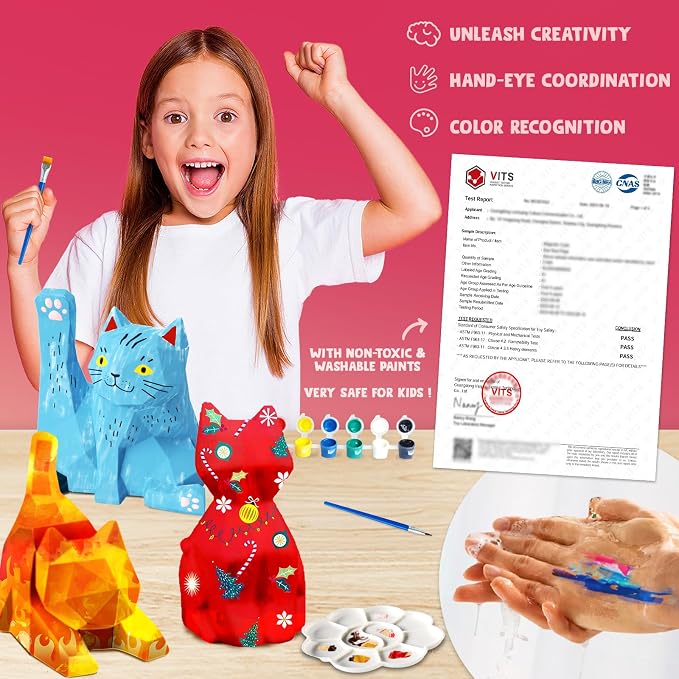 Goody King Paint Your Own Cat Lamp Art Kit, Arts & Crafts