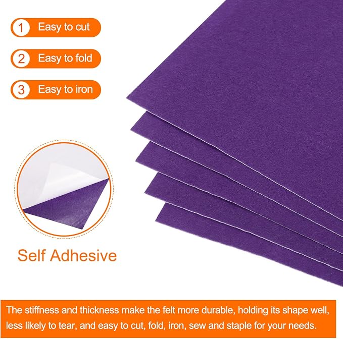 MECCANIXITY Adhesive Felt Sheets, Felt Fabric Crafts Back Adhesive Felt Sheets