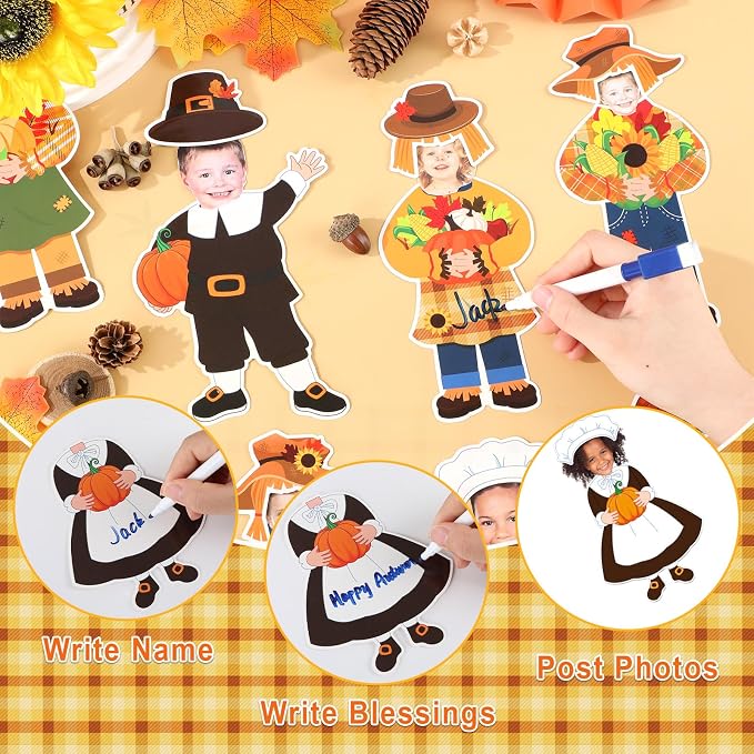 gisgfim 80Pcs Fall Scarecrow Cutouts Fall Thanksgiving Decorations Bulletin
