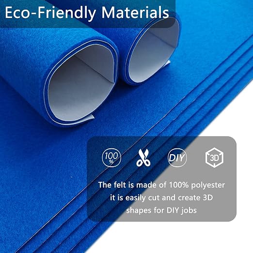 Jtnohx Self Adhesive Felt Sheets, 12 Pieces Felt Fabric