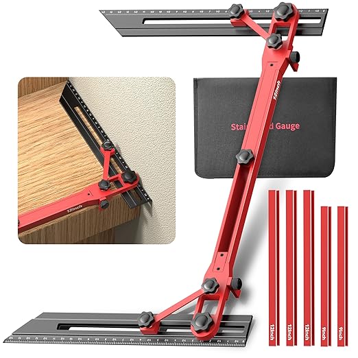 Stair Tread Jig, Modular 18"-72" Length, Precision Angle Transfer, Locking
