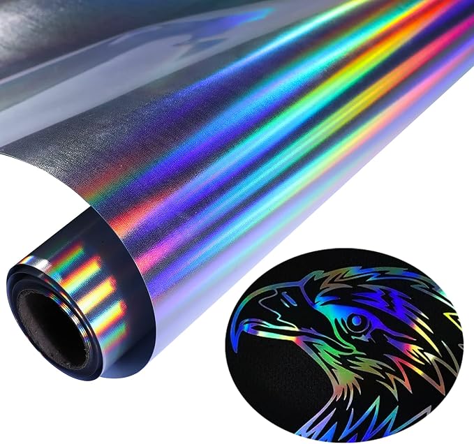 Holographic Heat Transfer Vinyl 12IN x 6FT Rainbow HTV Iron on Vinyl