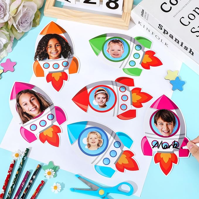 gisgfim 80Pcs Rocket Cutouts Back to School Decorations Bulletin Board Outer
