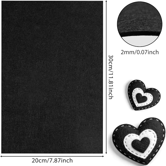 NEBURORA 12 Pcs 2mm Thick Stiff Felt Sheets