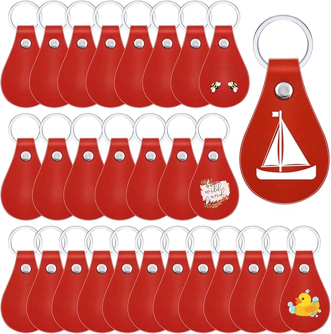 Taiyin 30 Pcs Leather Key Fob Kit