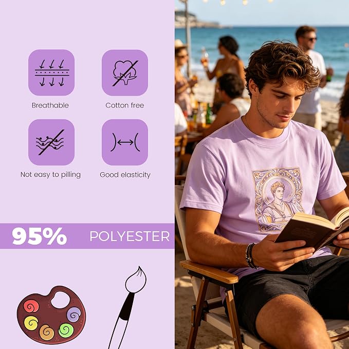 Joyclub 5 PCS Unisex Sublimation Blanks Bulk Polyester T Shirts