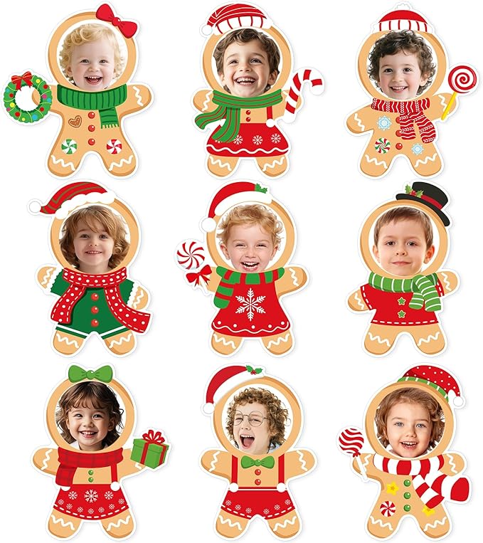54Pcs Christmas DIY Paper Cutouts, Christmas Gingerbread Man Cut Outs Bulletin
