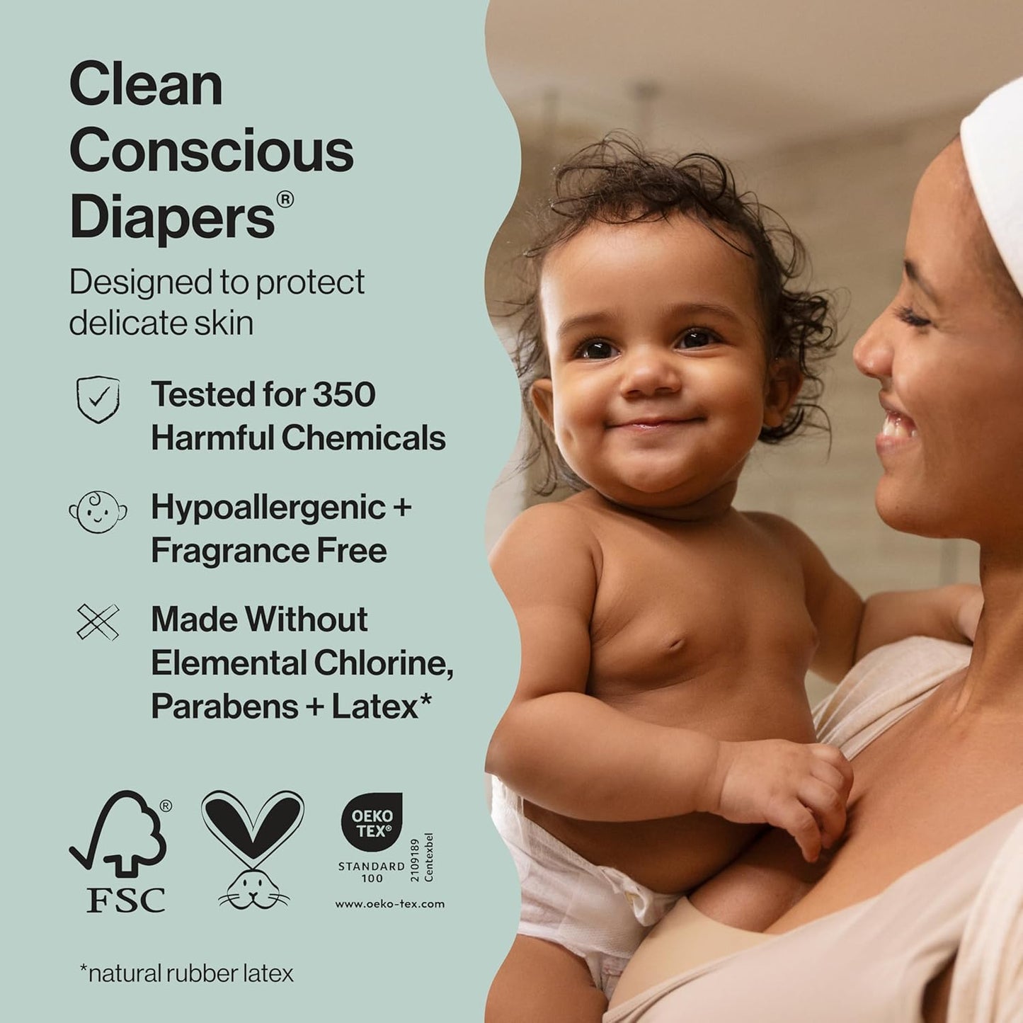 The Honest Company Clean Conscious Diapers for Sensitive Skin, Up to 100% Leakproof Hypoallergenic Fragrance-Free Baby Diapers, Girl Prints, Super Club Box, Size 3 (16–28 lbs), 120 Count (Prints Vary)
