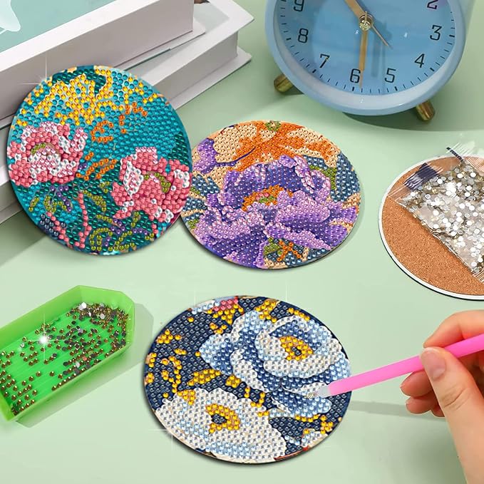 EWJRNSF 8 PCS Diamond Art Coasters Kit