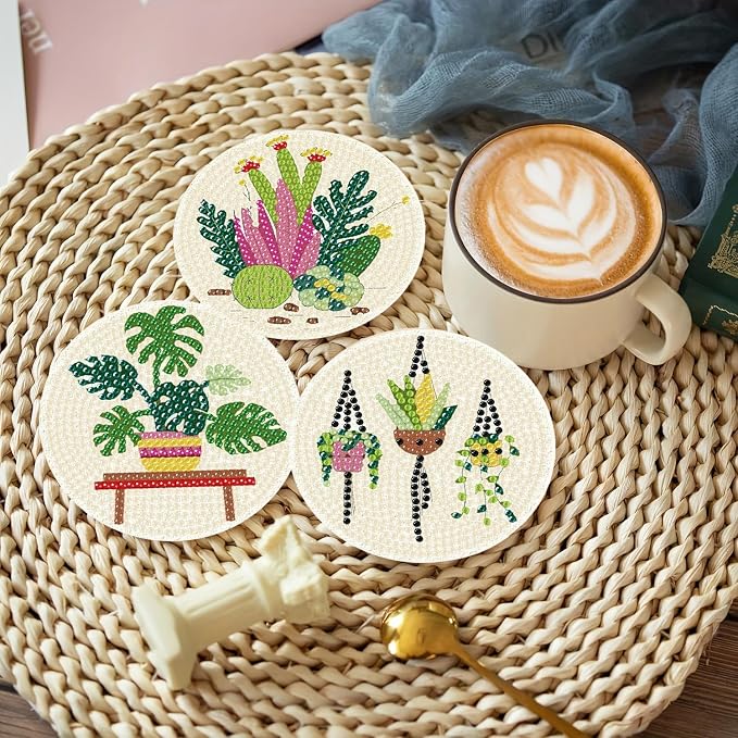 Clendo 8 Pcs Diamond Art Kits for Adults Coasters