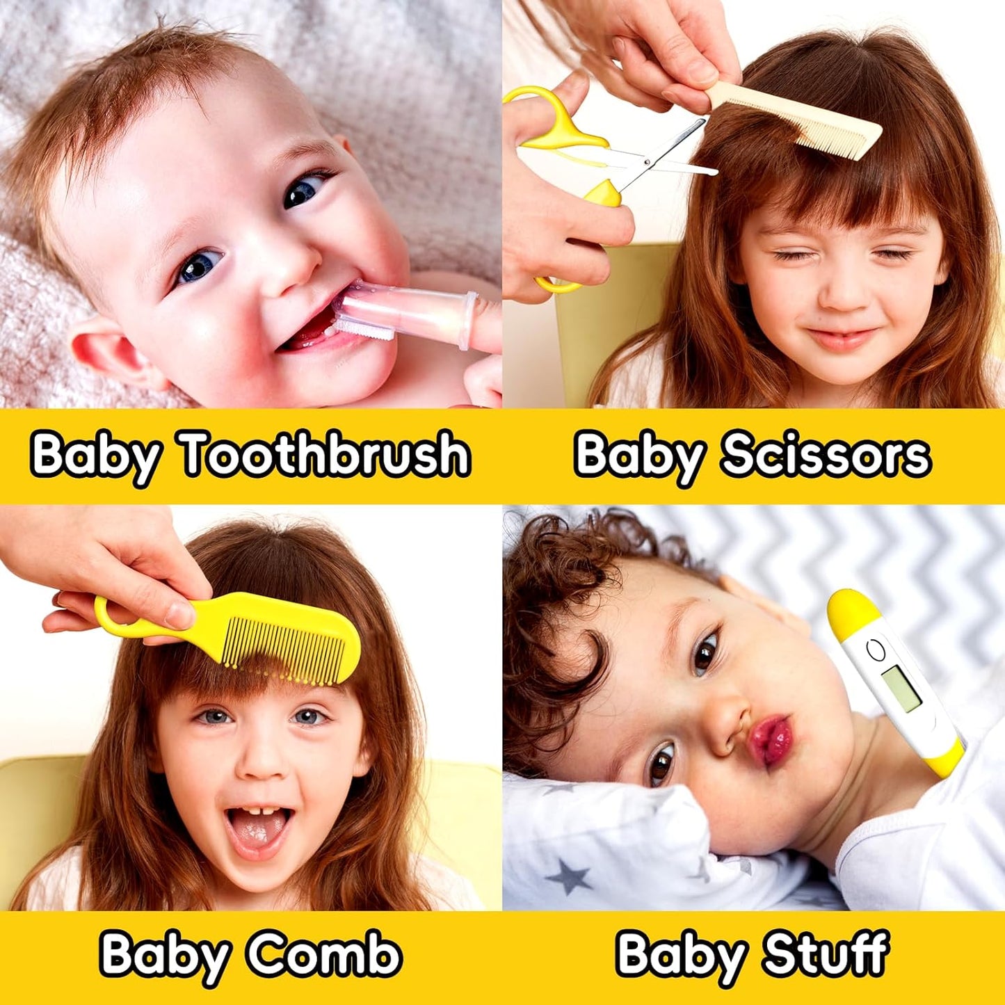 Baby Healthcare and Grooming Kit, Portable Baby Safety Care Set, Baby Essentials kit for Newborn(Yellow 13 in 1)