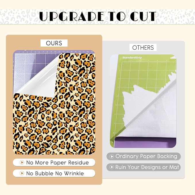 Tintnut Leopard Permanent Vinyl 8 Sheets 12x10in Orange Adhesive Vinyl |