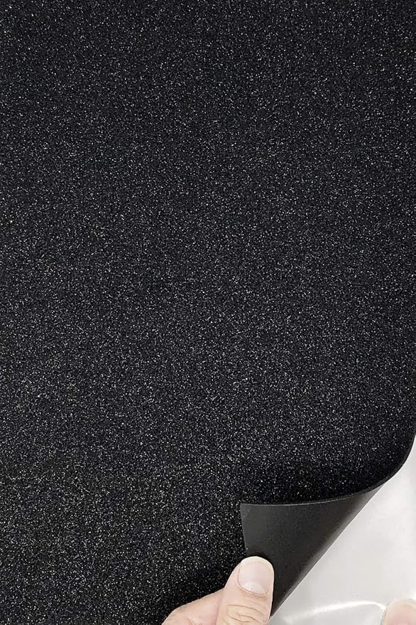 Allgala 12 Pack Glitter EVA Foam Paper 8 x 12inch Sheets-Black Color