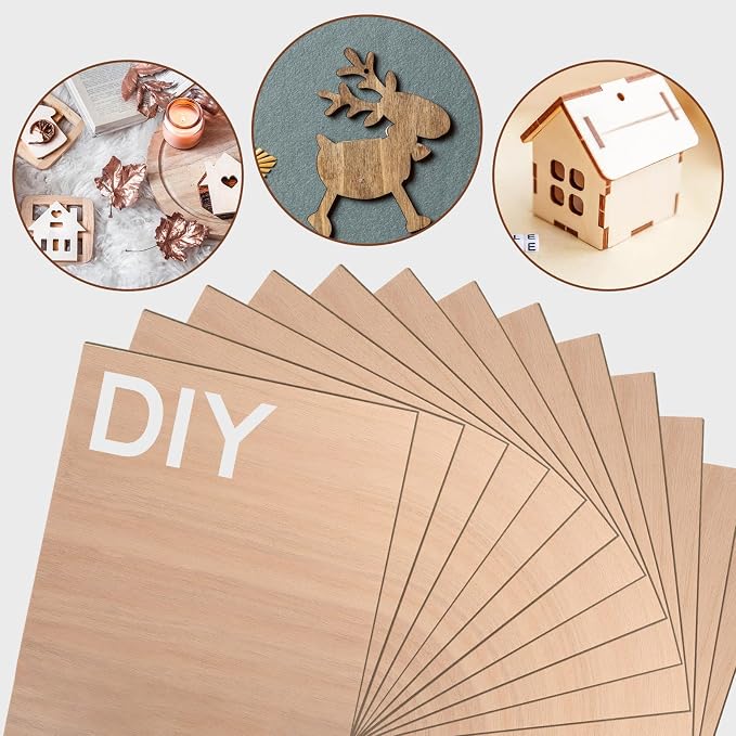 24 Pcs Mahogany Plywood Sheets, School DIY Projects, CNC Cutting, and Wood