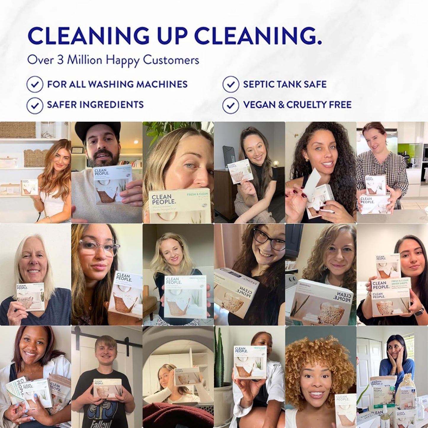 The Clean People Laundry Detergent Sheets - Laundry Soap - Ultra Concentrated, Recyclable Packaging, Stain Fighting - Sweet Petals & Vanilla, 96 Pack