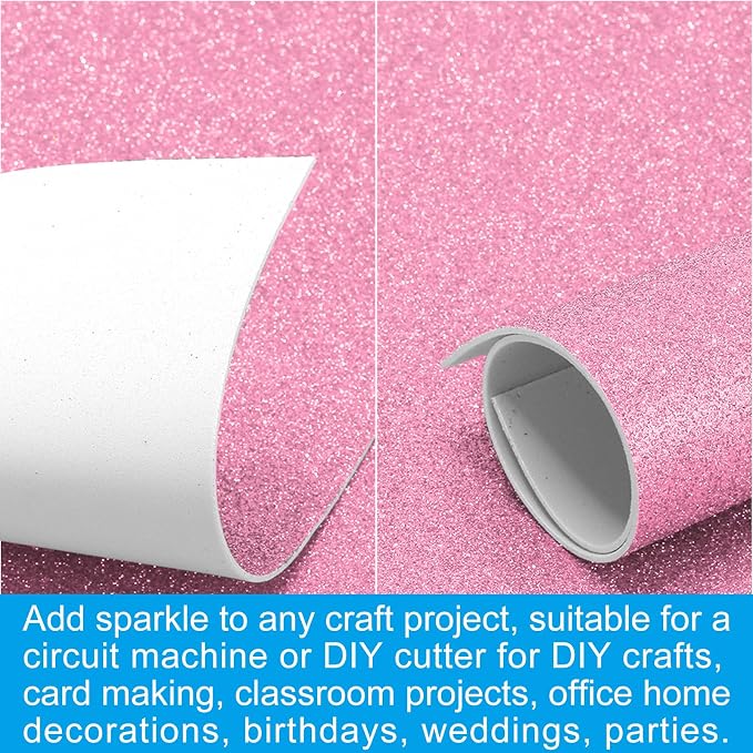 PATIKIL Pink Shiny EVA Glitter Foam Sheet 11 x 8 Inch 2mm Thick