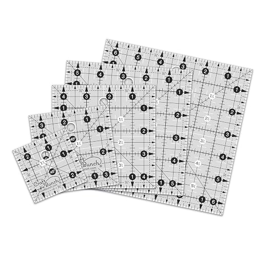5 Non-Slip Square Quilt Template Rulers