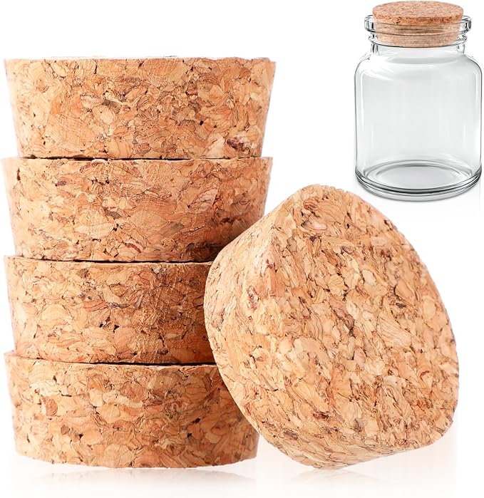 10Pcs Large Cork Stoppers Cork Bottle Stopper Wooden Tapered Corks Plug Beer