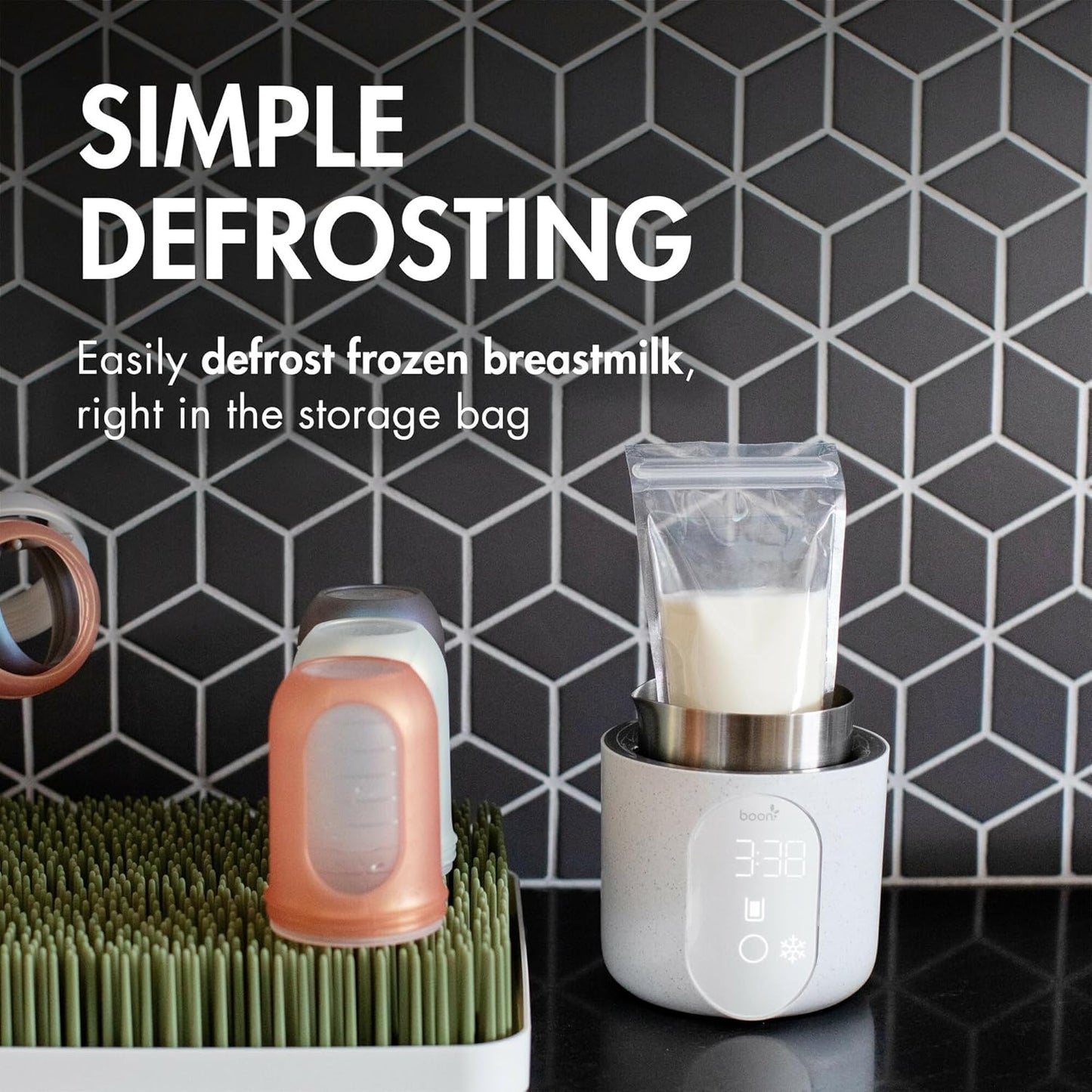 Boon Tempro Direct Heat Breastmilk Warmer - Retains Nutrients in Baby Formula and Breastmilk - Quick Liquid Warmer with Real Time Temp Reading - Breastfeeding Essentials