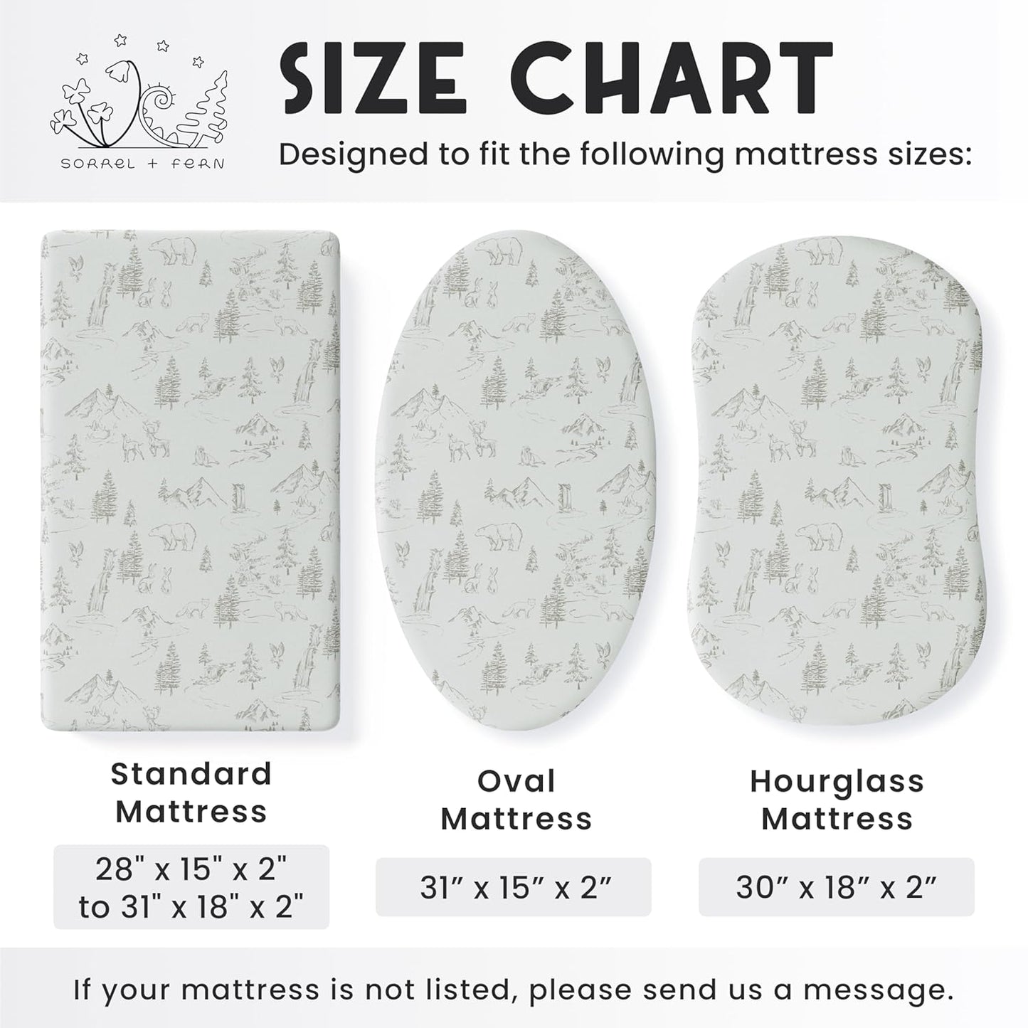 Baby Bassinet Sheets for Boy, Girl (Arctic Journey) 2-Pack - Fitted Bedside Bassinet Sheets - Buttery Soft Cotton Blend for Standard Mattress Pad - Compatible with Halo BassiNest