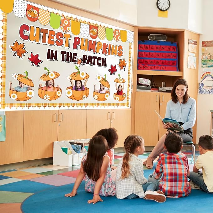Thanksgiving Pumpkin Bulletin Board Fall Pumpkin Classroom Decorations Autumn