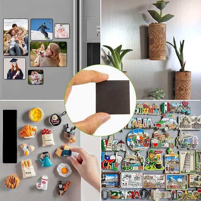 Magnets with Adhesive Backing, Pre-Cut Self Sticky Magnets, Bulk Value Pack