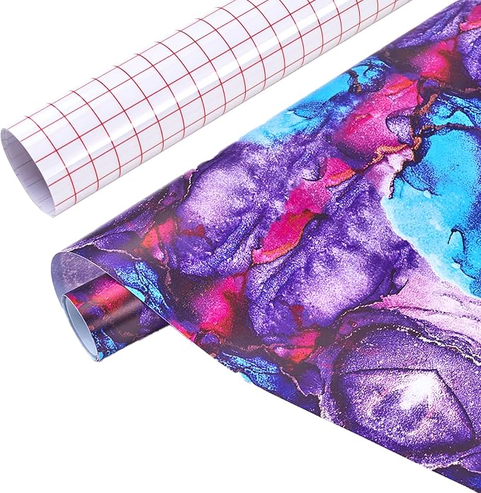 Tintnut Marble Permanent Vinyl Roll 12" x5ft Purple Adhesive Vinyl | Gradient