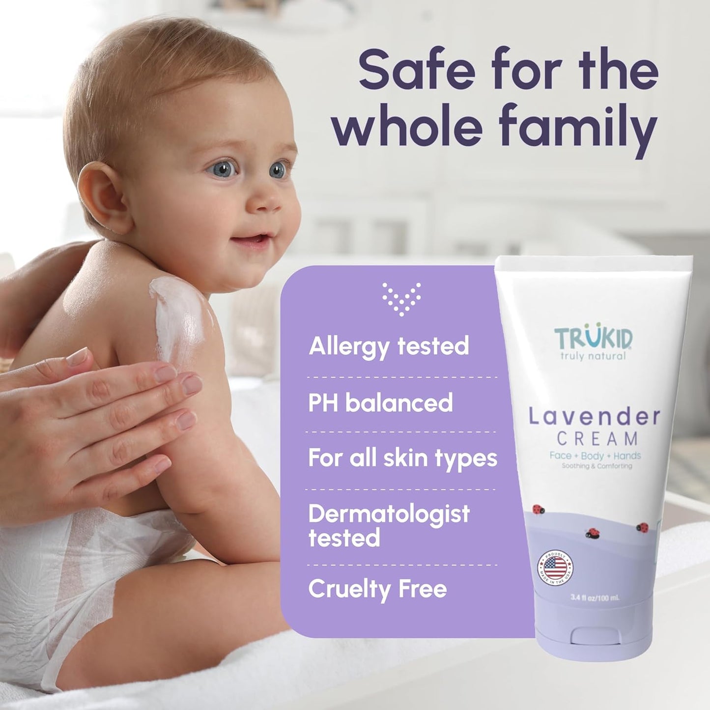 TruKid Lavender Bubble Podz with Baby Skin Cream – Calming Bath and Moisture Bundle for Kids and Toddlers