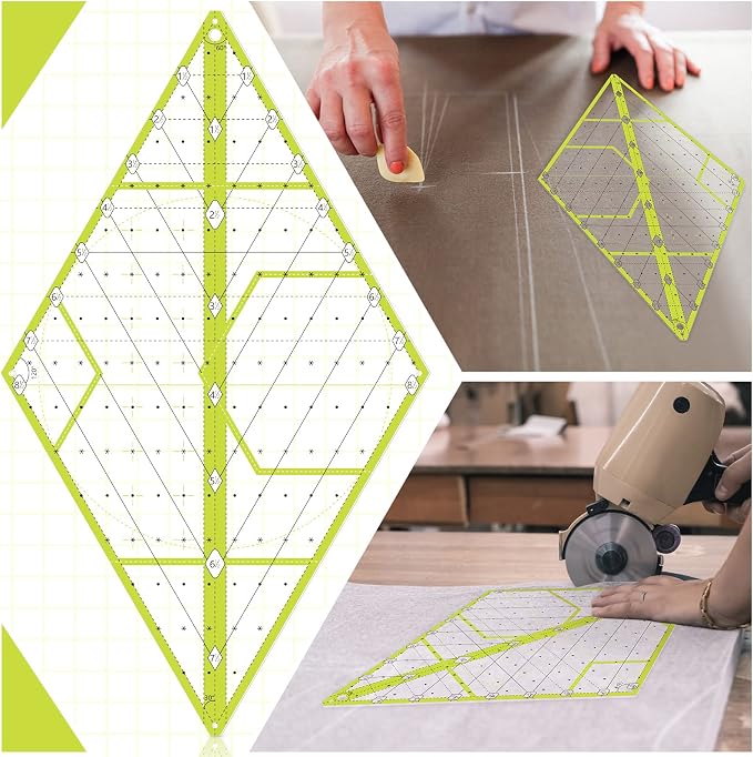 Kanayu 60 Degree Diamond Ruler Acrylic Patch Templates 60 Degree Triangle Ruler