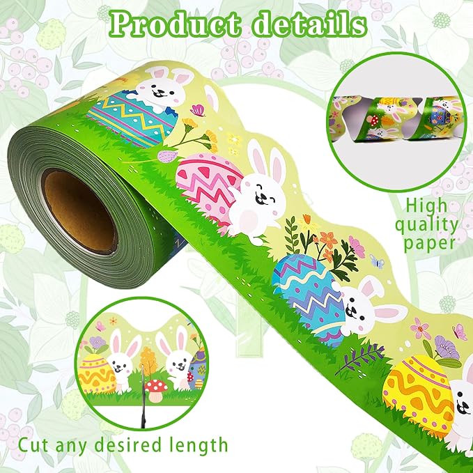 69 Feet Easter Bunny Egg Bulletin Board Borders