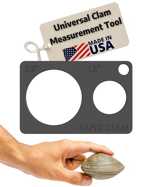 Clam Measuring Tool | 1.5" Quahog & 2.5" Soft-Shell Clam Gauge | Floats in