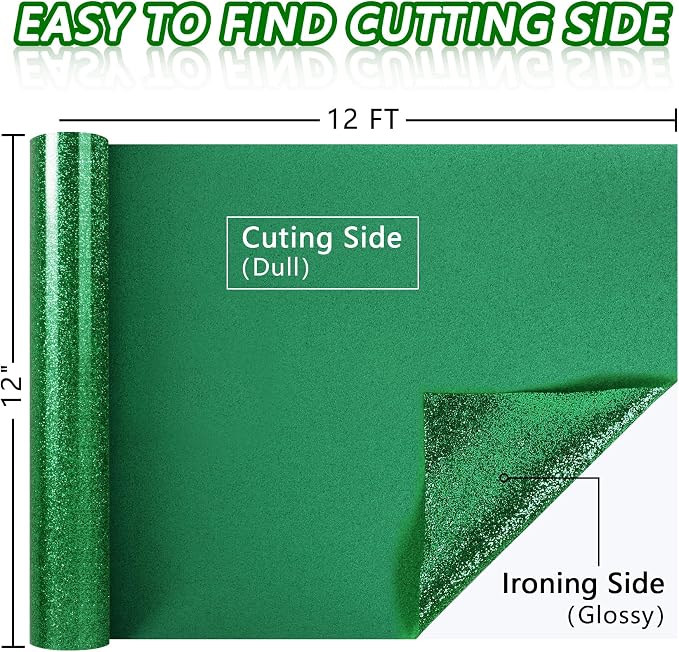 TORC Green Glitter HTV Green Heat Transfer Vinyl HTV Rolls