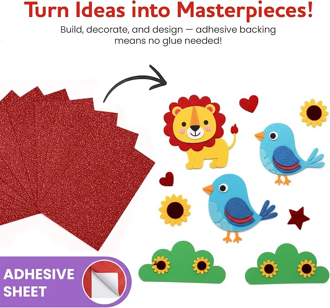 Self-Adhesive Glitter EVA Foam Sheets