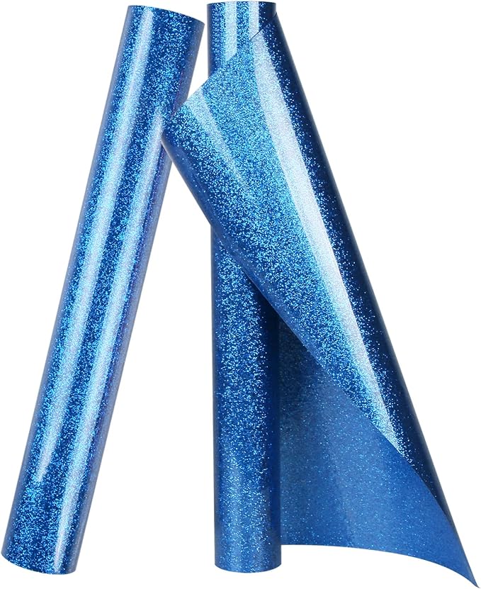 TORC Royal Blue Glitter HTV Heat Transfer Vinyl Roll 12 inch x 10 ft Iron on