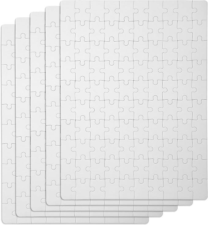 Mr. Pen- Blank Puzzle, 5 Pack, 100 Pieces/Pack, 10.6" x 14.2" | Blank Puzzles